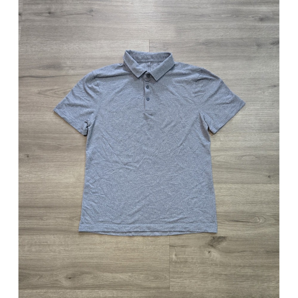 Lululemon Men's Medium Evolution Polo Shirt Blue Stretch Athleisure Golf